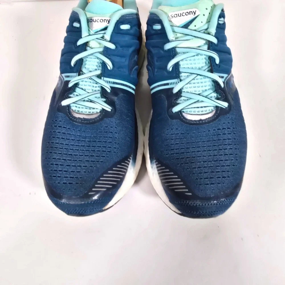 Saucony Hurricane 22 Running Shoes Womens 11.5 Blue Aqua Stability S10545-25